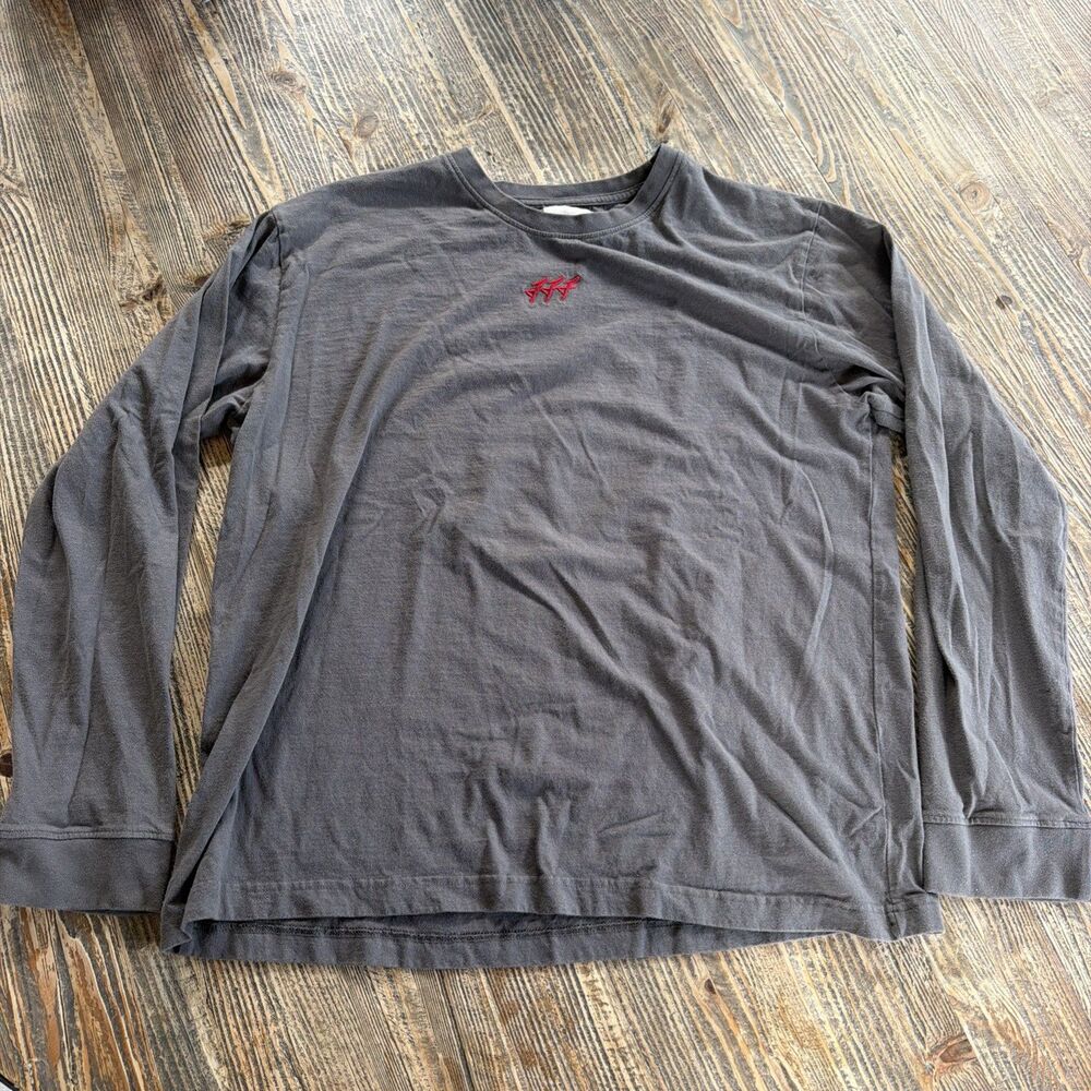 Prime Essentials T Shirt Mens XL Charcoal Grey Red Embroidered Snake Graphic